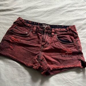 Free People Red Denim Shorts